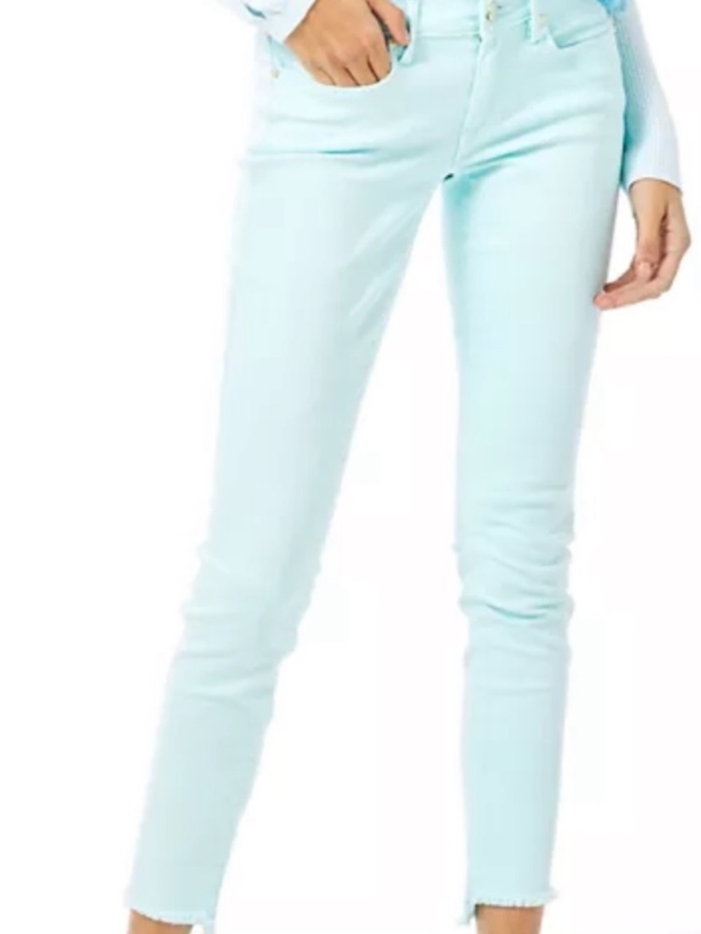 EUC Lilly Pulitzer Light Blue Skinny Cropped Jeans 10
